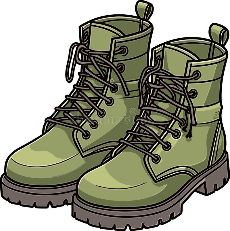 Vector Cartoon Army Boots High Military Shoes Stock Illustrations – 125 ...