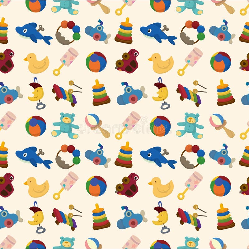 Cartoon kid toy seamless pattern