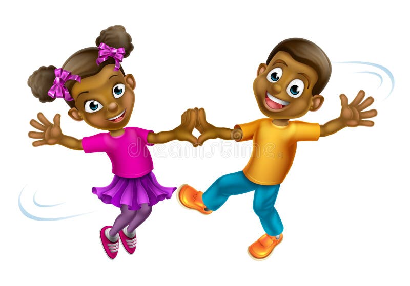 Cartoon Kids Dancing Stock Vector Illustration Of Afro 64528572