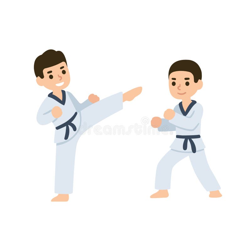 Cartoon kids martial arts stock vector. Illustration of belt - 76049620
