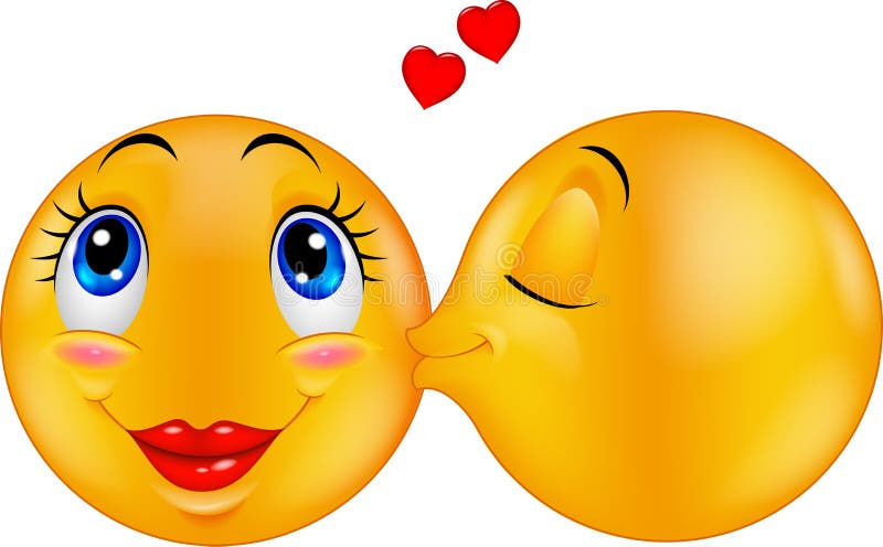 Cartoon Kissing emoticon stock vector. Illustration of girlfriend ...