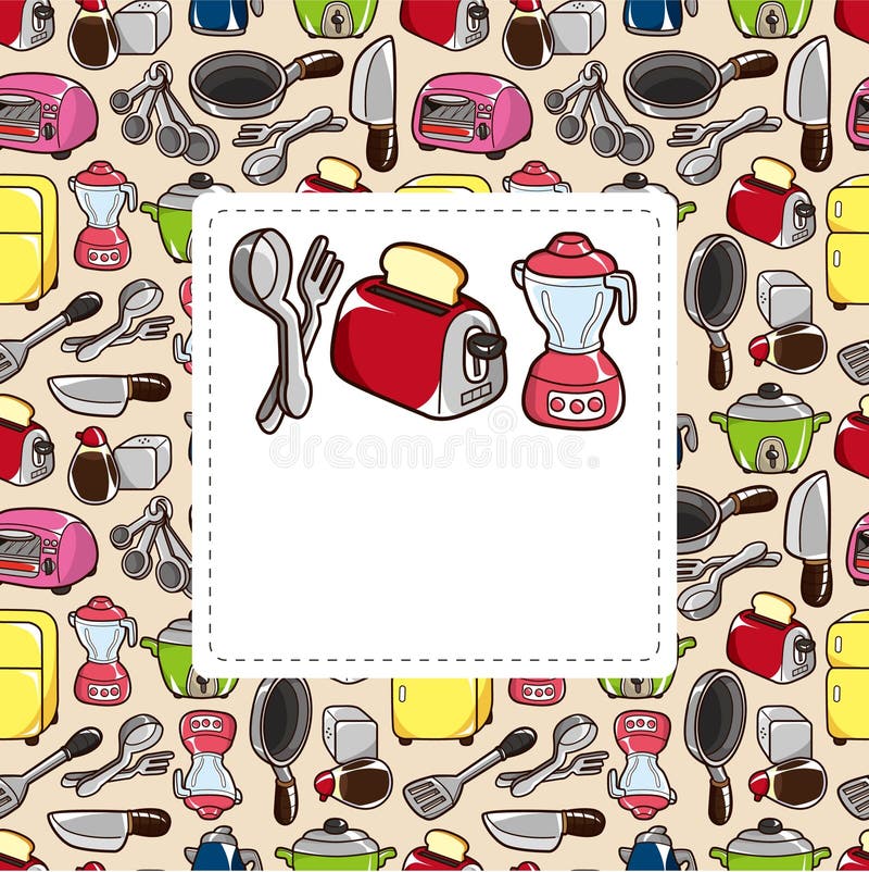 Cartoon kitchen card