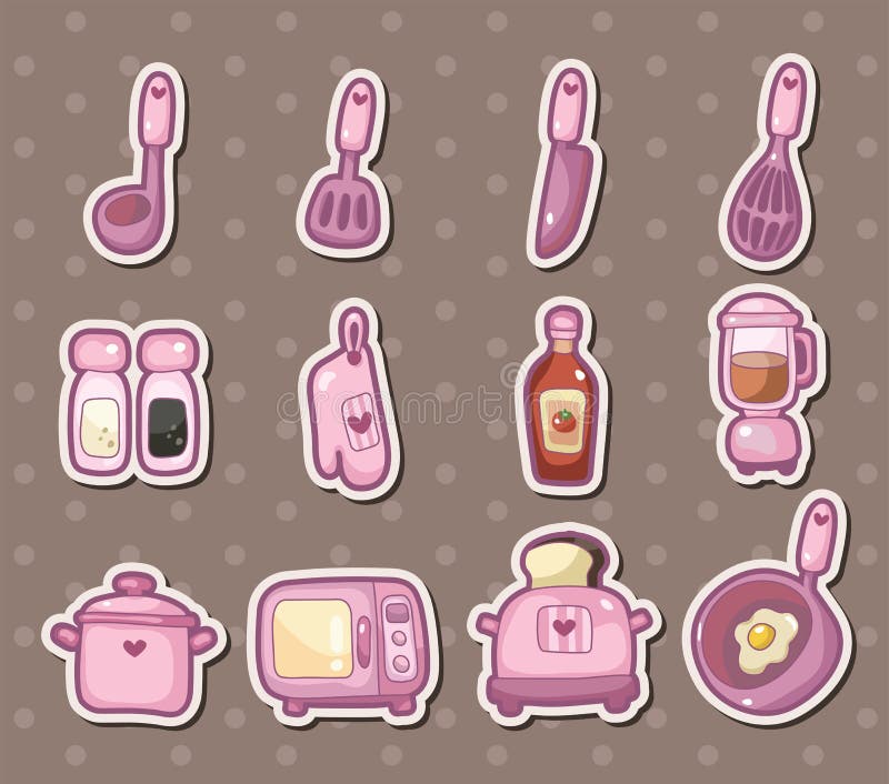 Cartoon kitchen utensils stock vector. Illustration of beater 17635581