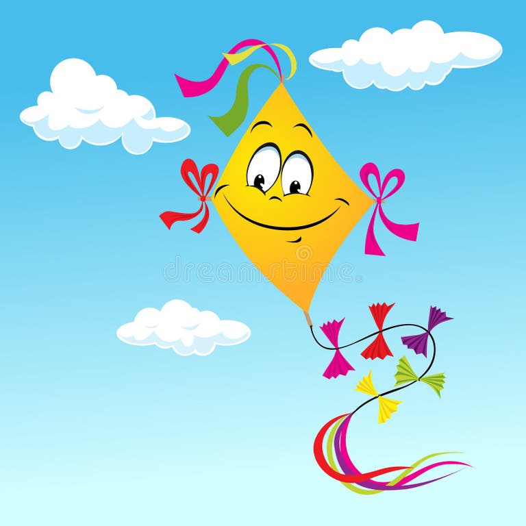 Cartoon Kite Smiling Face Stock Illustrations 112 Cartoon Kite