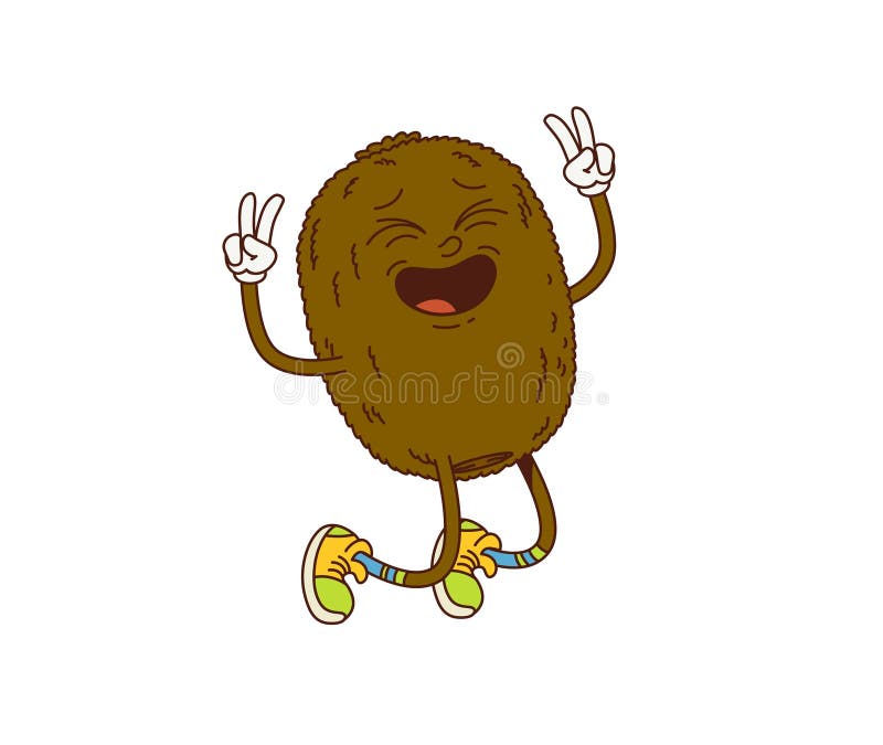 Cartoon kiwi, personaggio allegro e sgraziato illustrazione di stock
