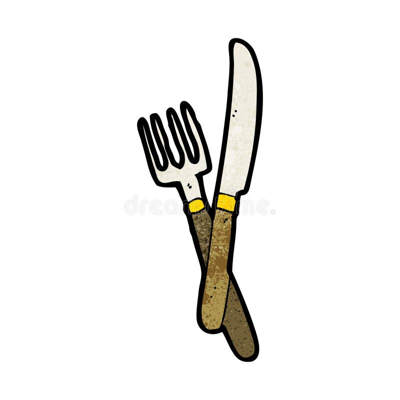 cartoon knife and fork symbol