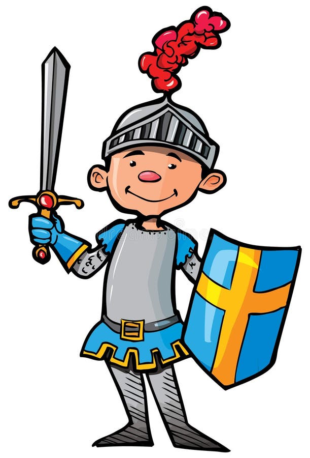 Cartoon Knight in Armour with a Sword Stock Vector - Illustration of ...