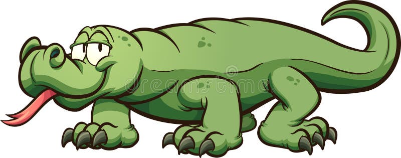 Cartoon Komodo Dragon or Monitor Lizard Stock Vector - Illustration of  vector, monitor: 129864535