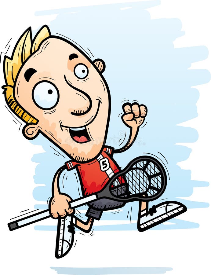 Cartoon Lacrosse Player Running Stock Vector Illustration of athlete