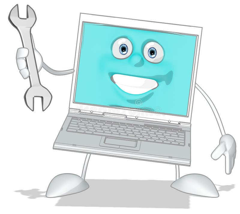 Cartoon laptop royalty free illustration