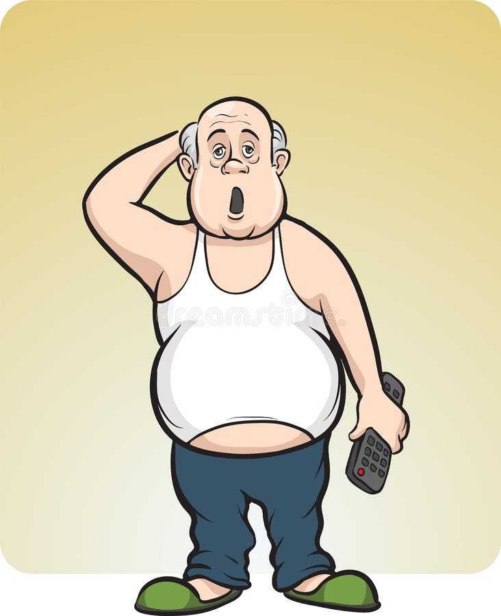 Cartoon lazy fat man stock vector. Illustration of stereotype - 86049862