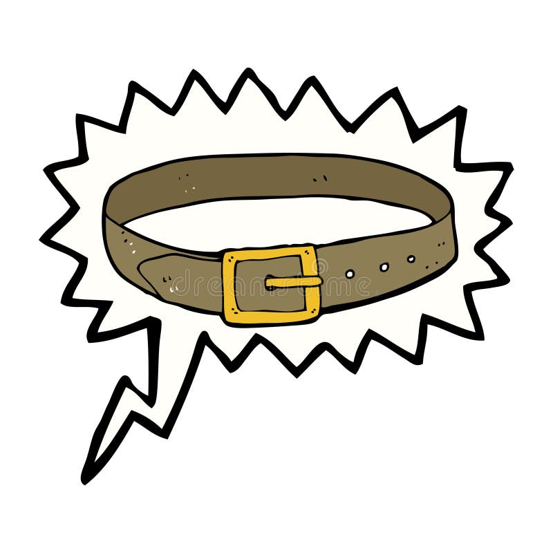 Cartoon Leather Belt with Speech Bubble Stock Illustration ...