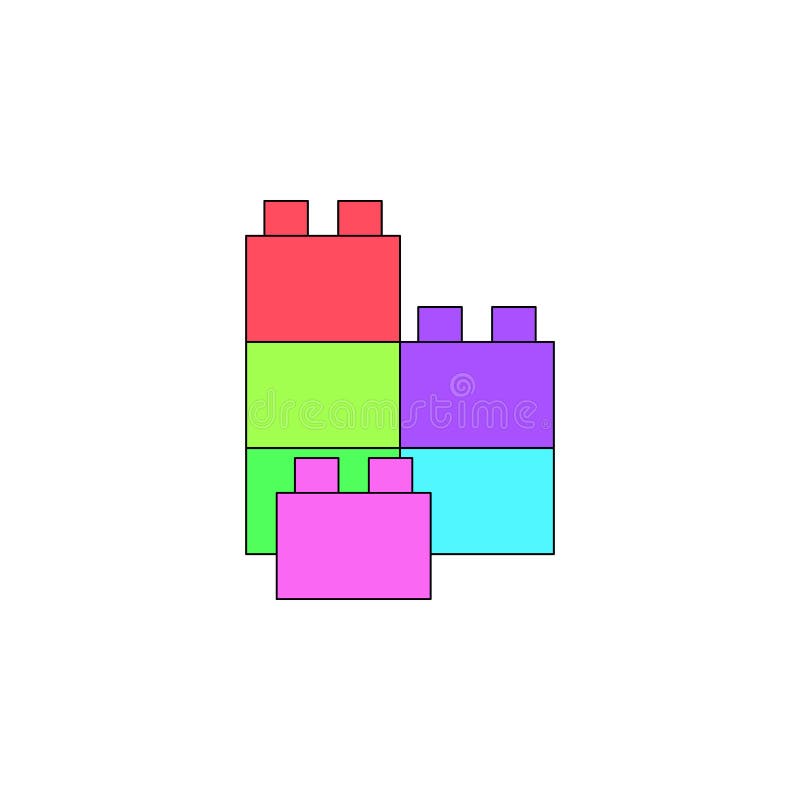 Cartoon lego toy colored icon. Signs and symbols can be used for web, logo, mobile app, UI, UX stock illustration Cartoon lego toy colored icon. Signs and symbols can be used for web, logo, mobile app, UI, UX stock illustration
