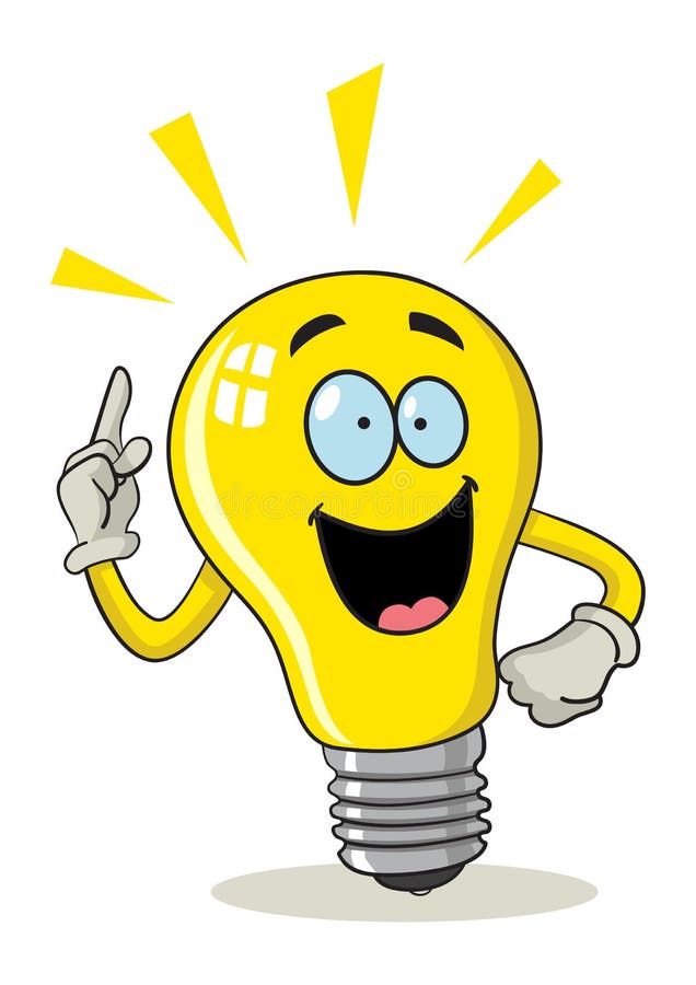 Cartoon Light Bulb stock vector. Illustration of smart - 60593991