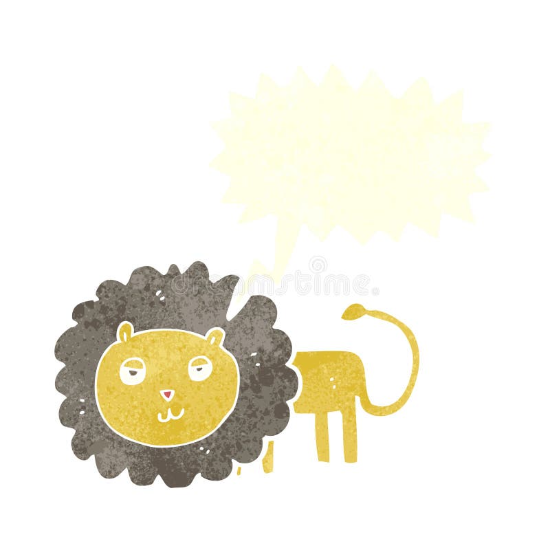 Cartoon Lion With Speech Bubble Stock Illustration Illustration of