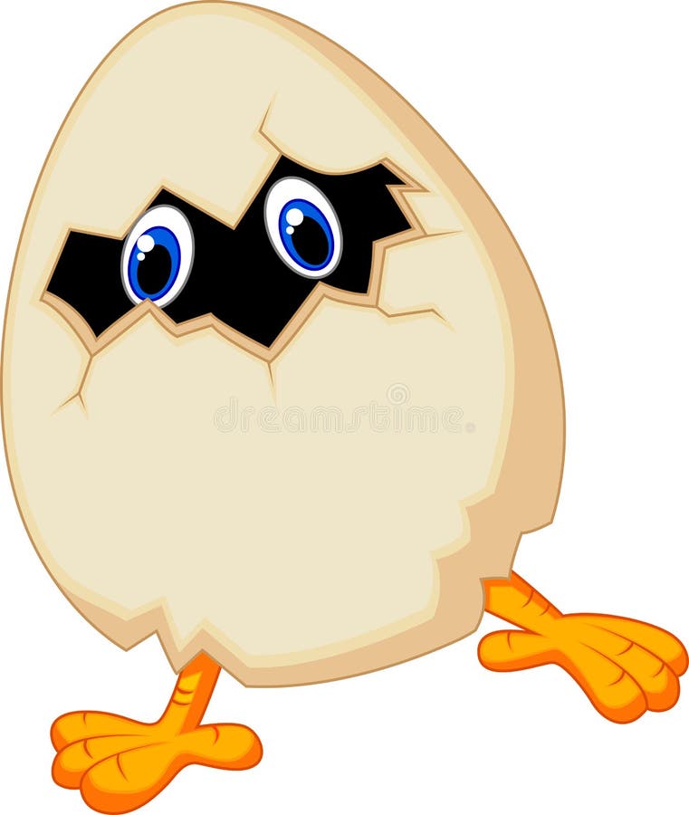 Cartoon Little Chicken In Egg Stock Vector - Illustration of hatch, friendship: 36399488