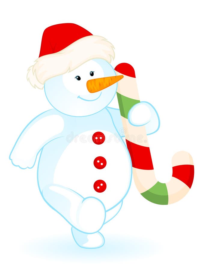 cartoon little cute snowman