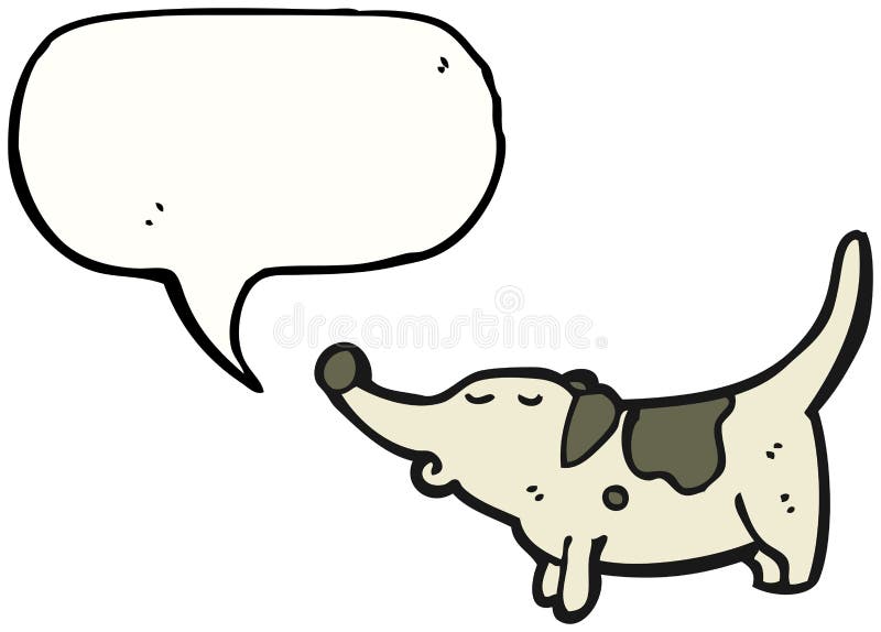 Cartoon little dog with speech bubble