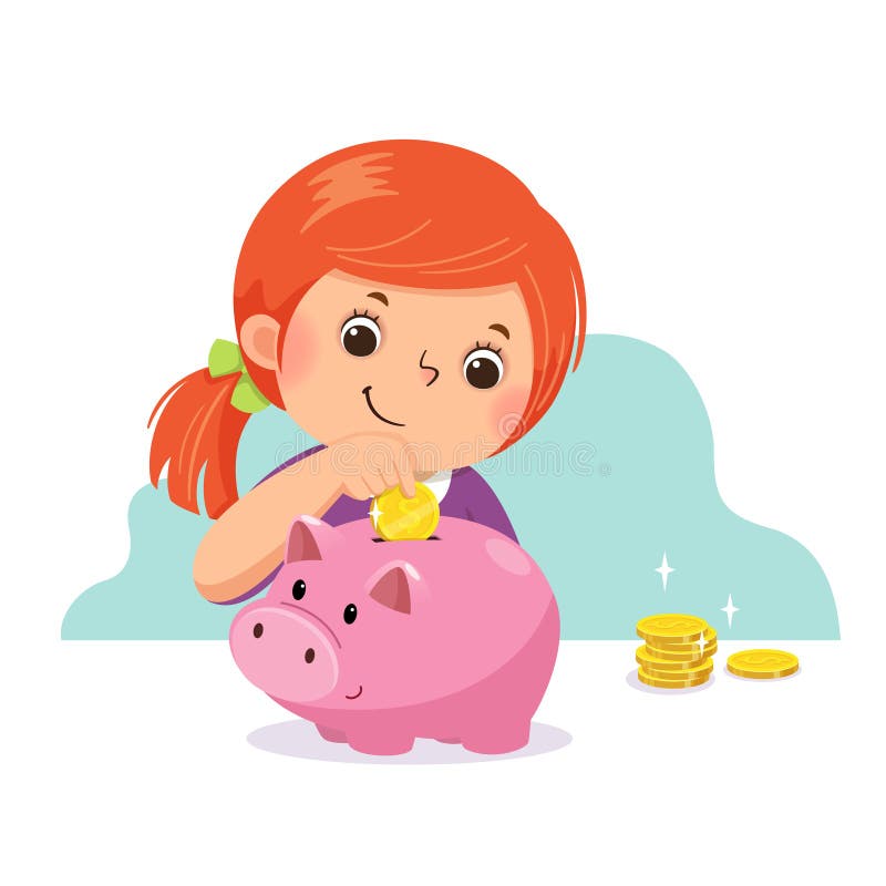 Cartoon Little Girl Feeling Unwell And Coughing. Health Problems