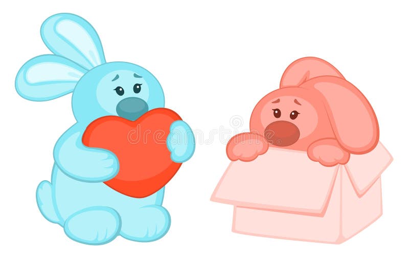 Cartoon little toy bunny stock vector. Illustration of happiness 16774187
