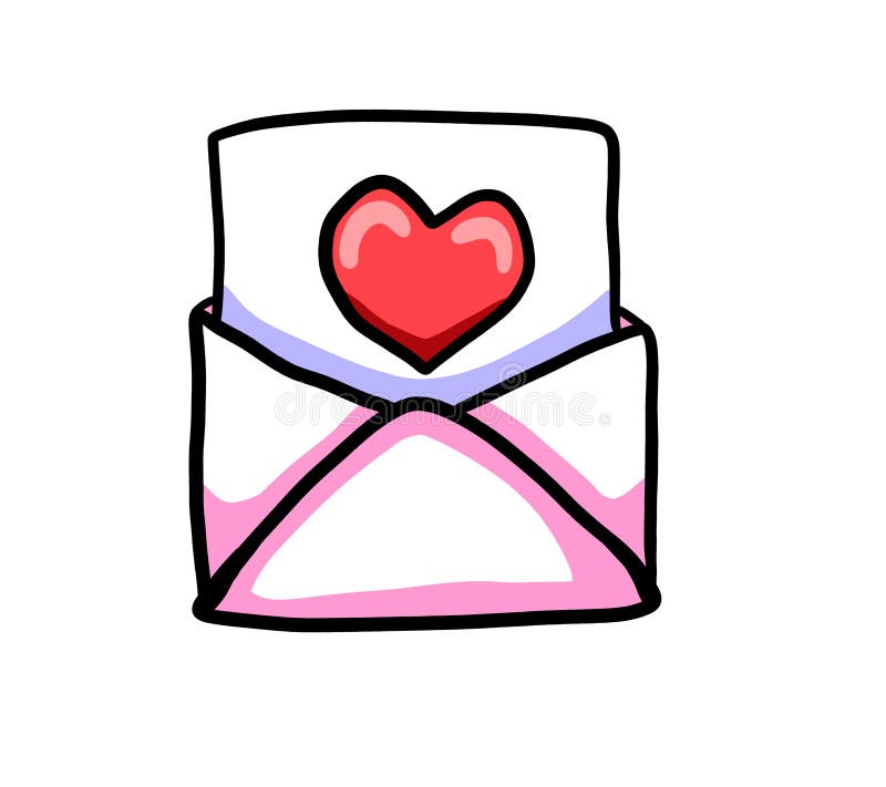 A Very Lovely Cartoon Love Letter Stock Illustration - Illustration of