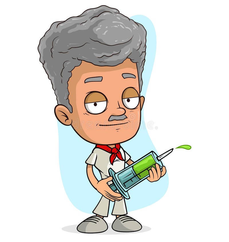 Cartoon Lustig Susser Arzt Mit Medizinischer Spritze Vektor Abbildung Illustration Von Spritze Cartoon