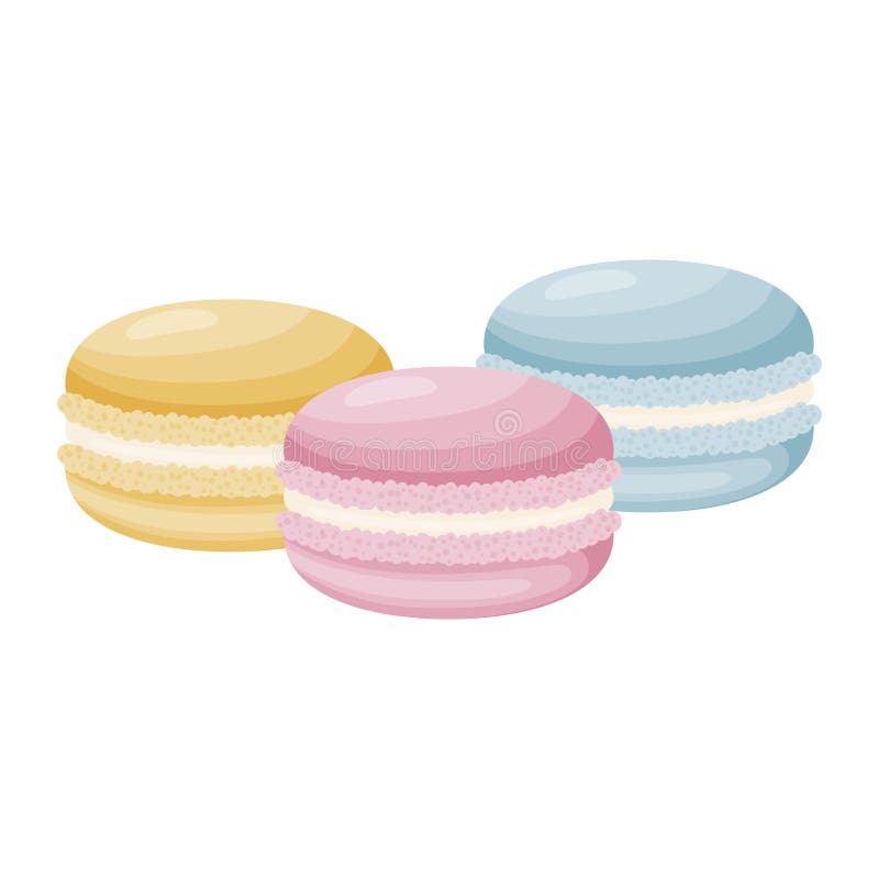 Present Box with Macarons, Vector Illustration. Decorative Gift Boxes ...