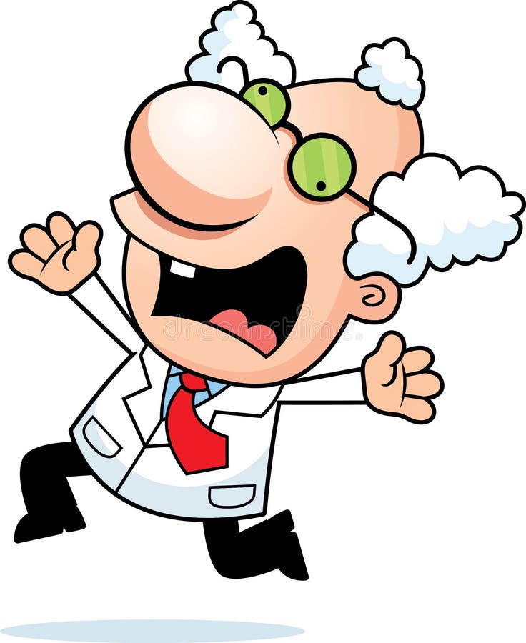 Cartoon Mad Scientist Panicking Stock Vector - Illustration of person