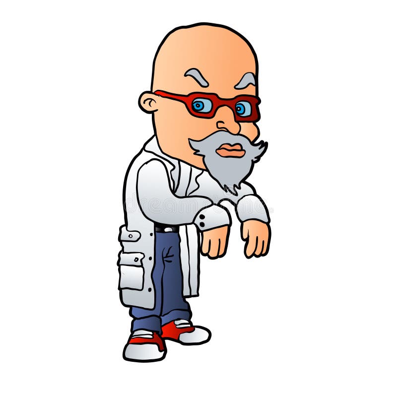 Cartoon mad scientist. stock vector. Illustration of chemistry - 71785474