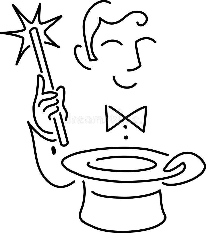Cartoon Magician stock illustration. Illustration of male - 6455550