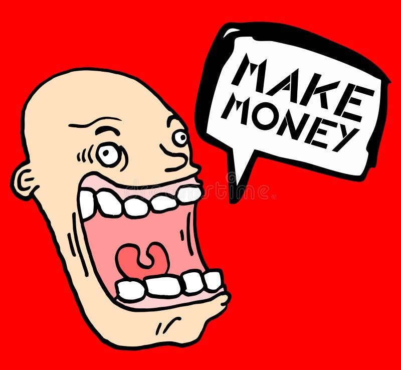 Cartoon make money stock illustration