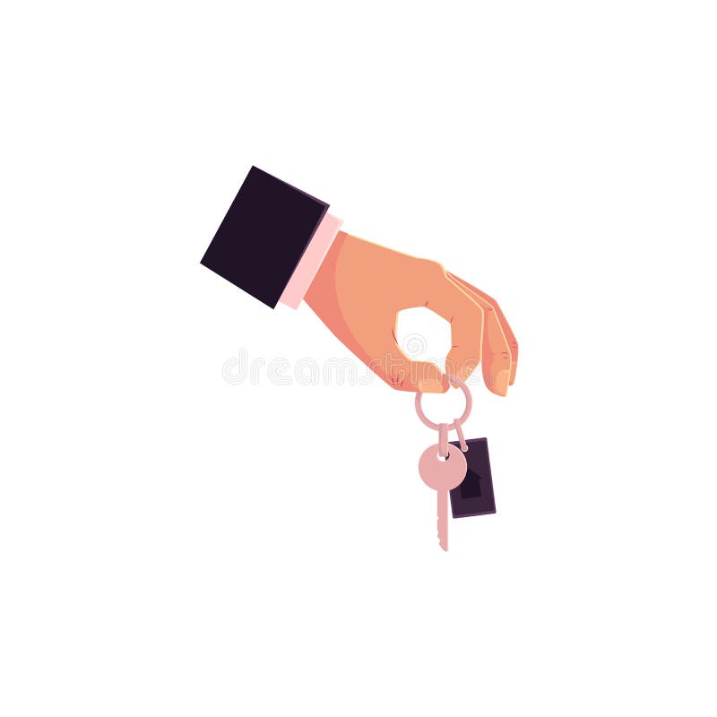 Cartoon male hand giving, holding car keys royalty free illustration Cartoon male hand giving, holding car keys royalty free illustration