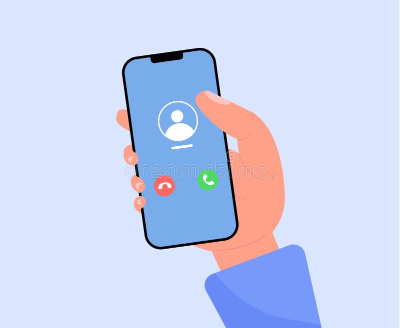 Cartoon Male Hand Holding Phone with Incoming Call. IPhone IOS Call Screen.  Smartphone, Phone Call Screen Stock Illustration - Illustration of  touchscreen, user: 251778265