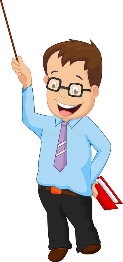 Cartoon Male Teacher Presentation Stock Vector - Illustration of