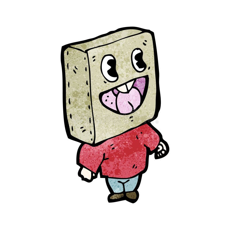 Cartoon Man with Bag on Head Stock Vector Illustration of cute, hand