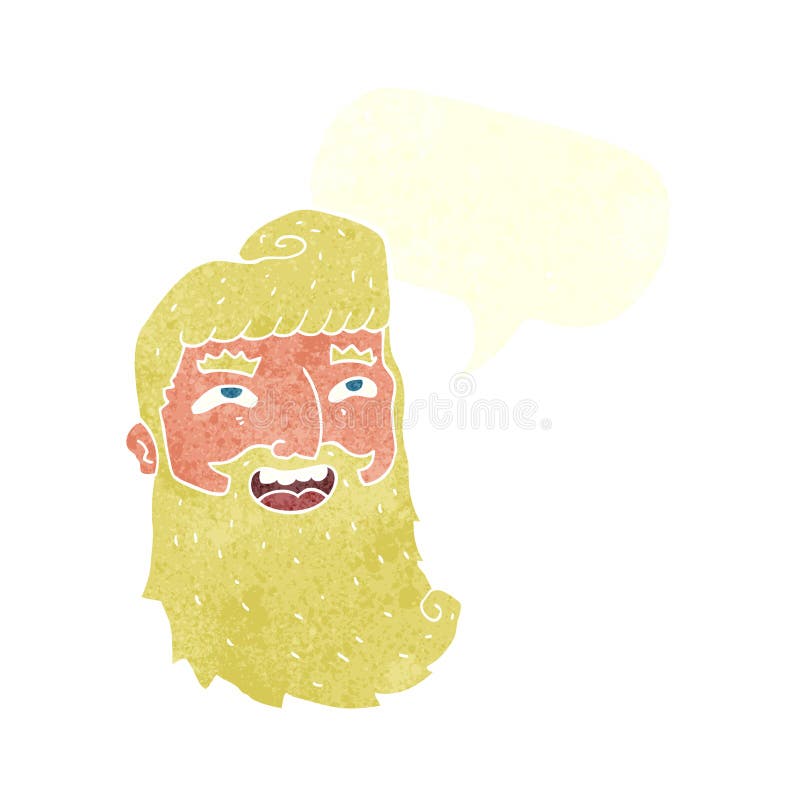 cartoon man with beard laughing with speech bubble