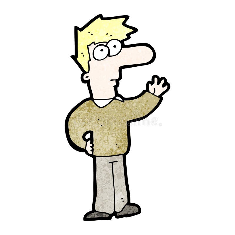 Cartoon Man with Big Nose Waving Stock Vector Illustration of cartoon