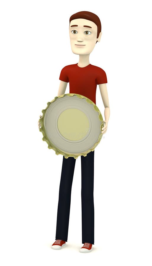 Cartoon Boy with Bottle Opener Stock Illustration Illustration of