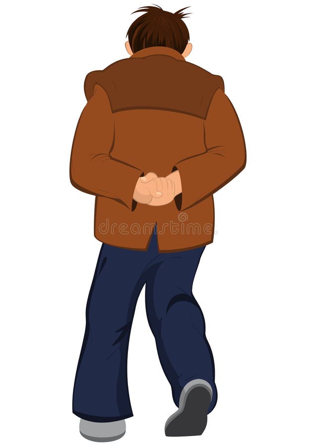 Cartoon Man in Brown Jacket Walking Away Back View Stock Vector - Illustration of isolated, cartoon: 43151993 Cartoon Man in Brown Jacket Walking Away Back View Stock Vector - Illustration of isolated, cartoon: 43151993