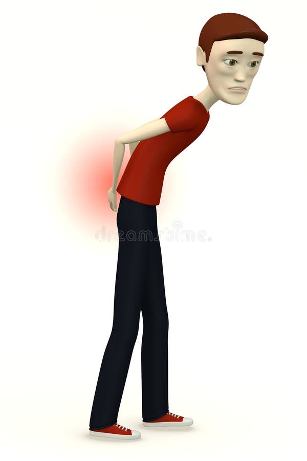 Cartoon Man in Casual Clothes-back Pain Stock Illustration - Illustration  of pain, cartoon: 29623231