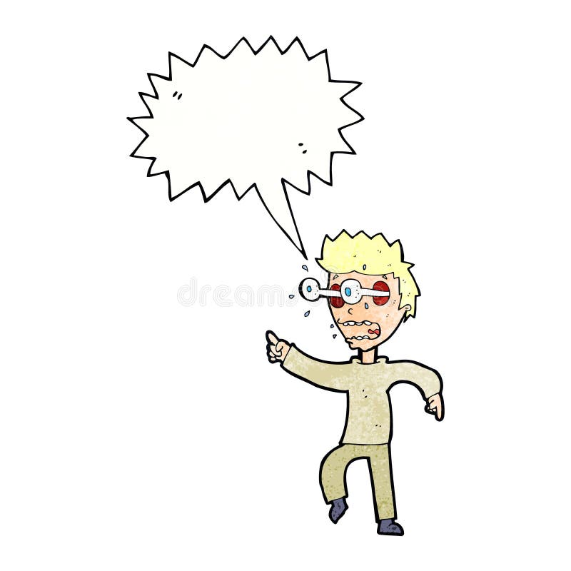 Cartoon Man with Popping Out Eyes with Speech Bubble Stock Illustration Illustration of