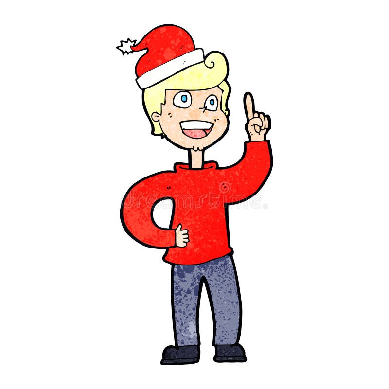 Cartoon Man Ready for Christmas Stock Illustration Illustration of