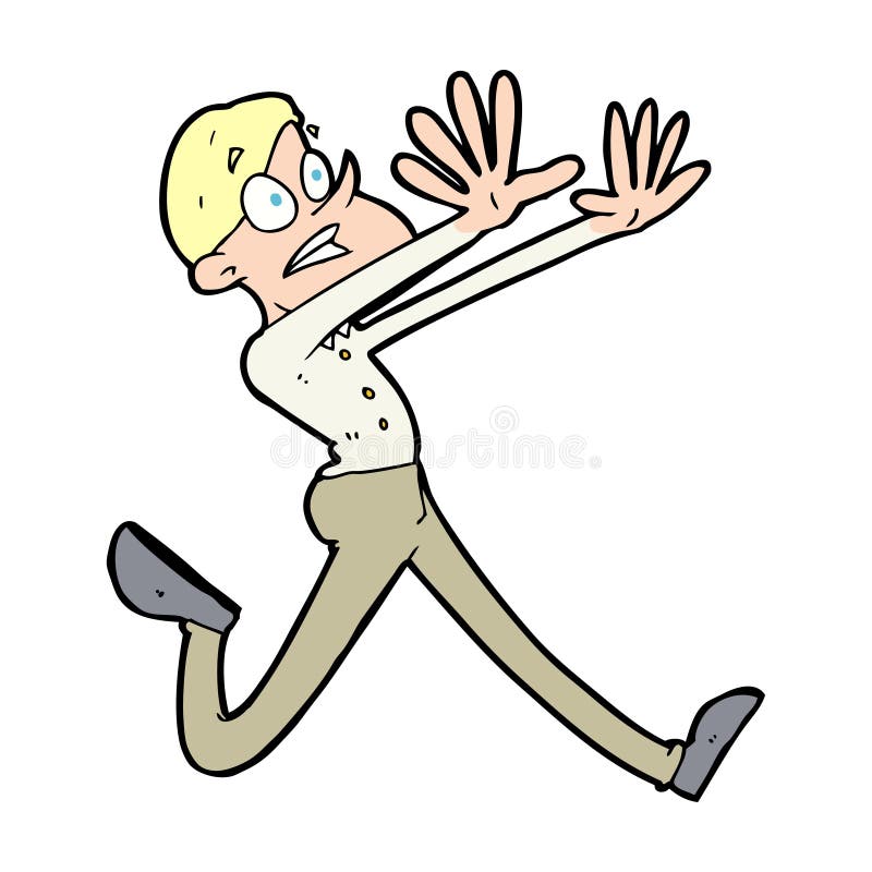 cartoon man running away