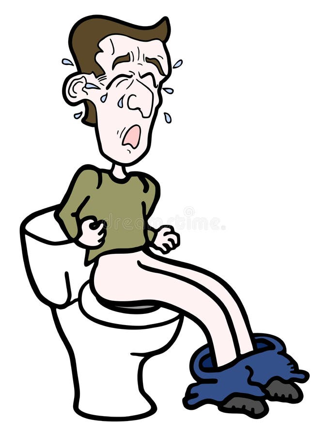 tommelfinger Reskyd undulate Cartoon man in toilet stock vector. Illustration of comic - 65569966