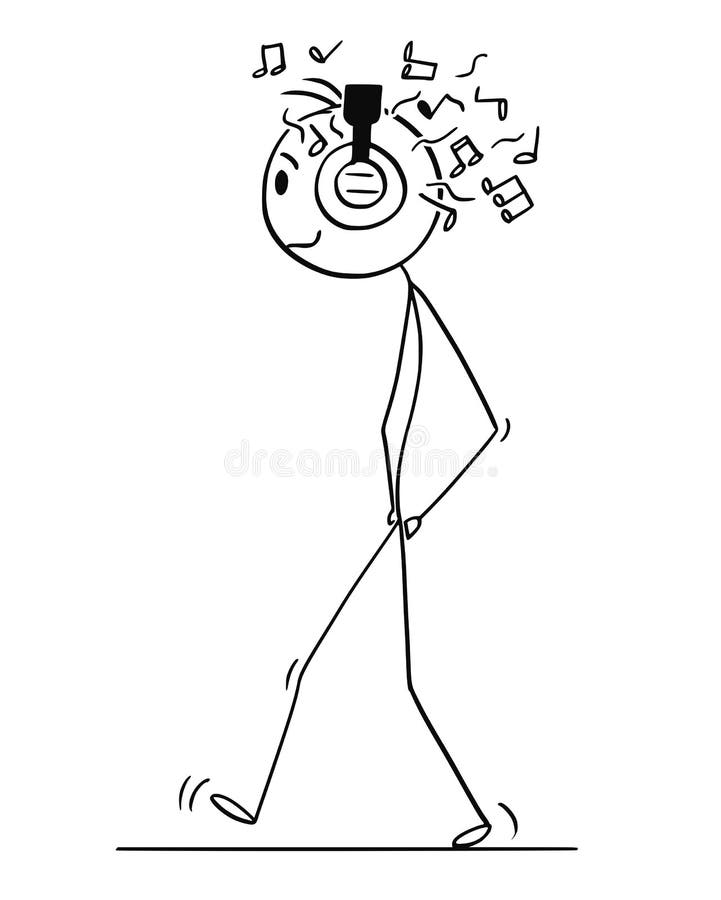 stick figure with headphones