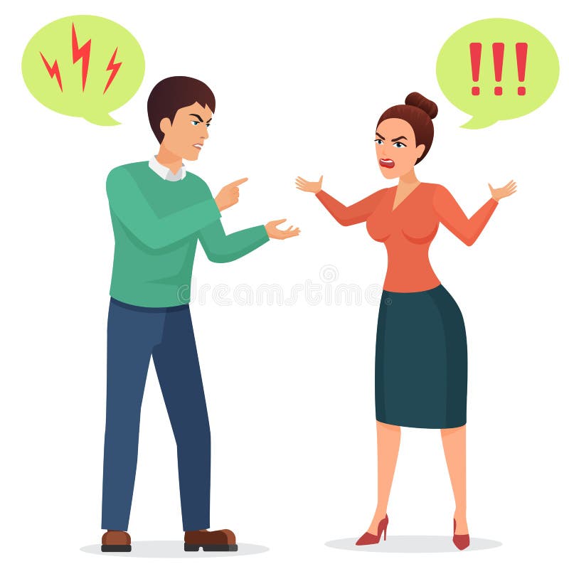 Cartoon Man and Woman Quarreling. Angry Couple Quarrel Vector Flat Illustration. Stock Vector - Illustration of love, female: 113316370 Cartoon Man and Woman Quarreling. Angry Couple Quarrel Vector Flat Illustration. Stock Vector - Illustration of love, female: 113316370
