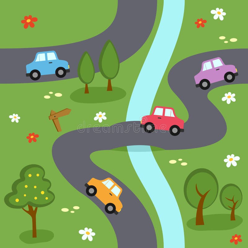 Cartoon Map Seamless Pattern stock illustration Cartoon Map Seamless Pattern stock illustration