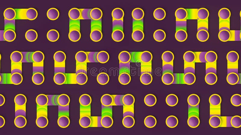 Cartoon maze with moving multicolored gradient 3d rendering digital animation 4K stock illustration