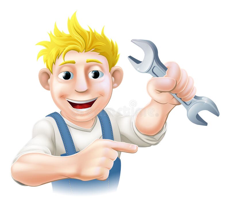 Cartoon Mechanic or Plumber Stock Vector Illustration of handyman