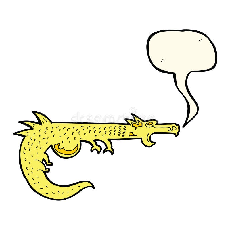 cartoon medieval dragon with speech bubble